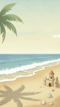 Animierte Strand-Kulisse